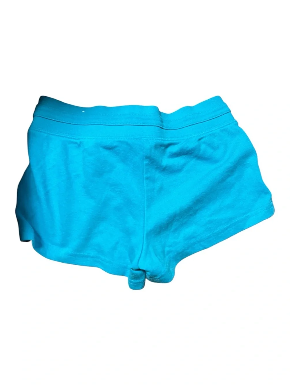Justice sz 10 Aqua Blue Cozy Drawstring Sweat Shorts with Patch Details